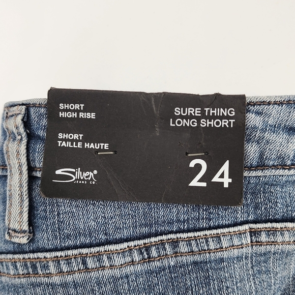 Silver NWT Sure Thing Long Short High Rise Denim Women's Plus Size 24 - Picture 7 of 11